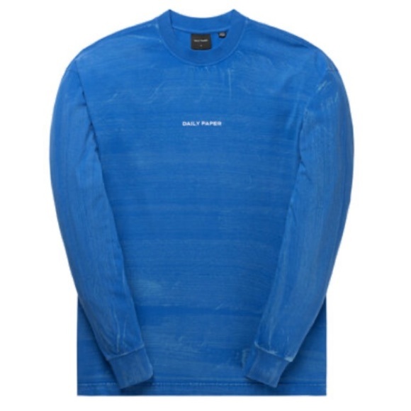 Daily Paper “Nairo” Long Sleeve Shirt Blue With Lt Blue Subtle Stripes Large EUC - Picture 9 of 11